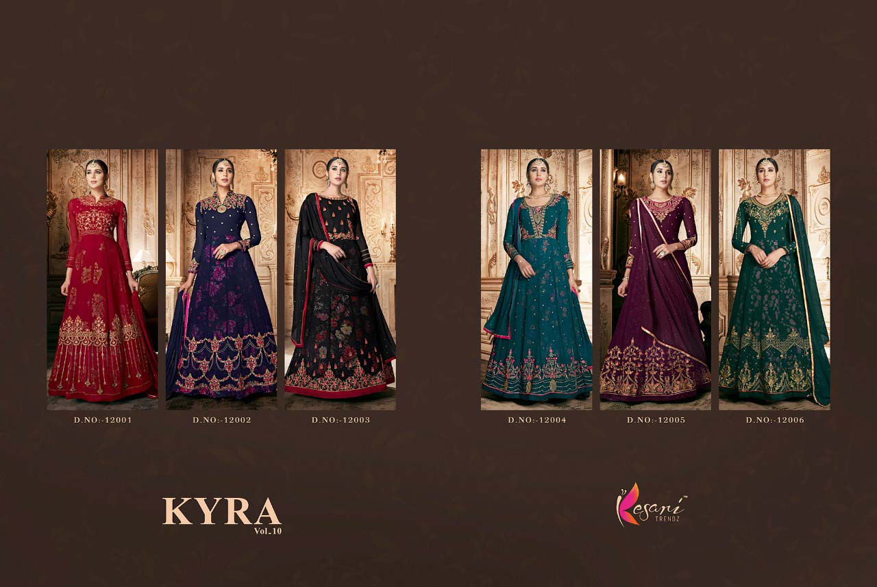 Kyra Vol-10 Kesari Trendz Heavy Georgette Suits Set Kyra Vol-10 Kesari Trendz Heavy Georgette Suits Set
